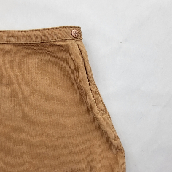 FOREVER 21 Beige CORDUROY Mini Skirt STRETCH Side Zipper Size 30 - Picture 3 of 6